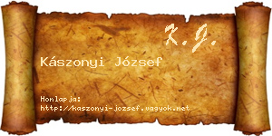 Kászonyi József névjegykártya